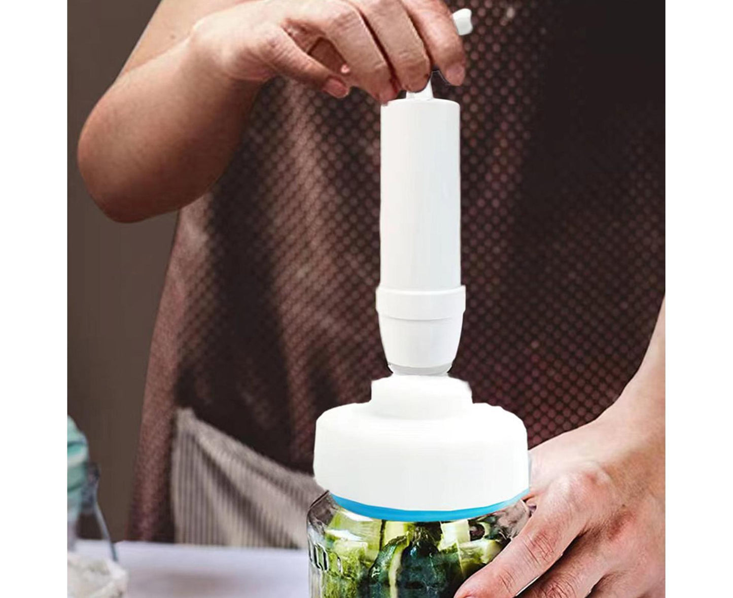 Food Storage Jar Sealing Machine - Manual Air Pump - White