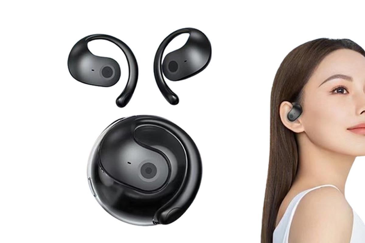 Open Ear Headphones Wireless Bluetooth Earbuds Sport Earphone Beige