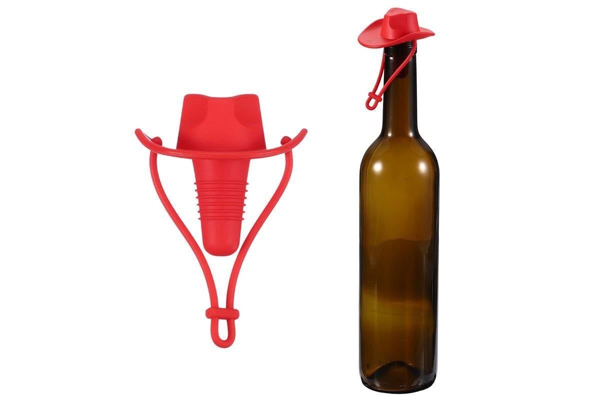 Western Cowboy Hat Silicone Wine Bottle Stopper Champagne Sealer Yellow