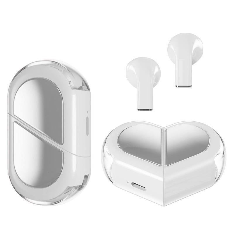 K520 deformable cute heart-shaped bluetooth headset tws compact stereo - pink
