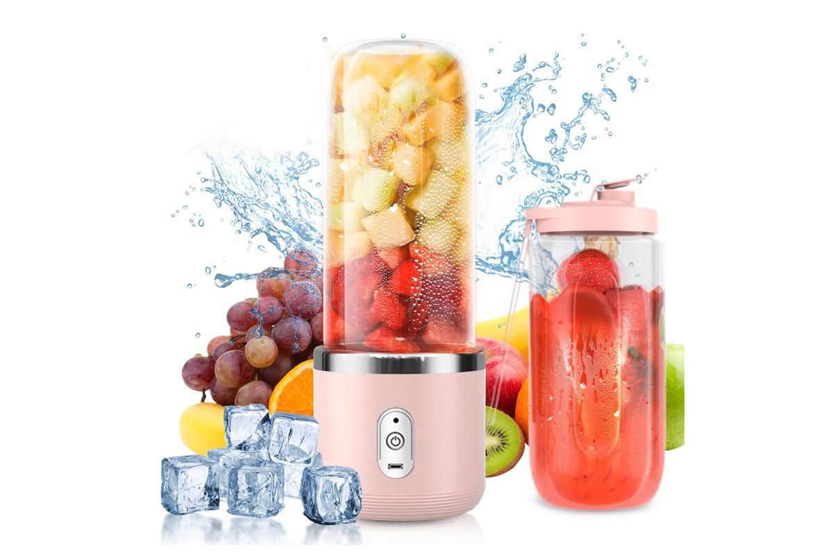 Electric Mini Juice Maker Portable 400ml Blender Smoothie Juicer Machine-Pink