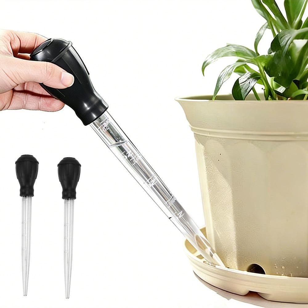 2Pcs Flower Pot Tray Water Remover Suction Drainer Tool Clear Scale Rubber Bulb
