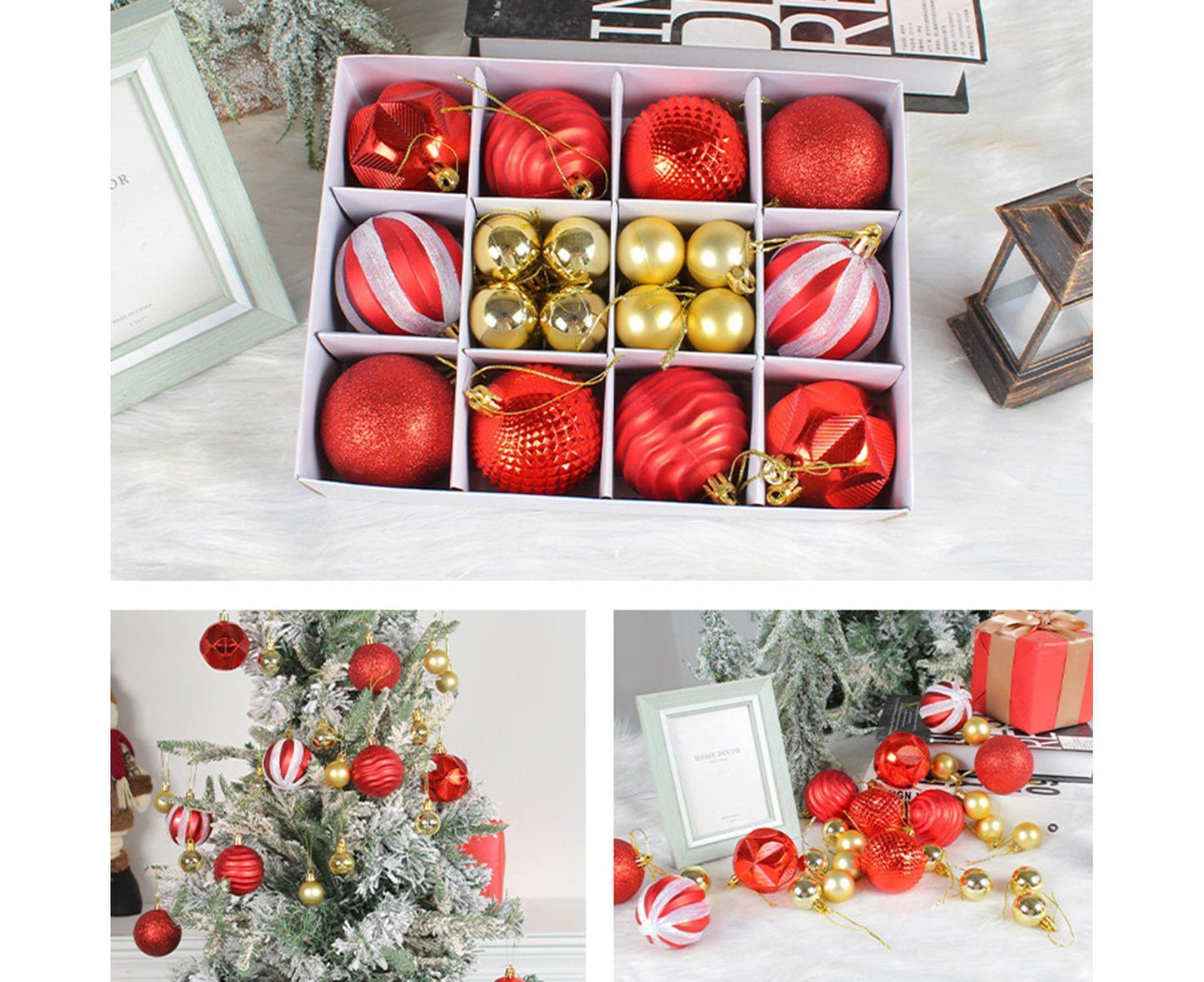 26Pcs Xmas Balls Bright Ornament-Red