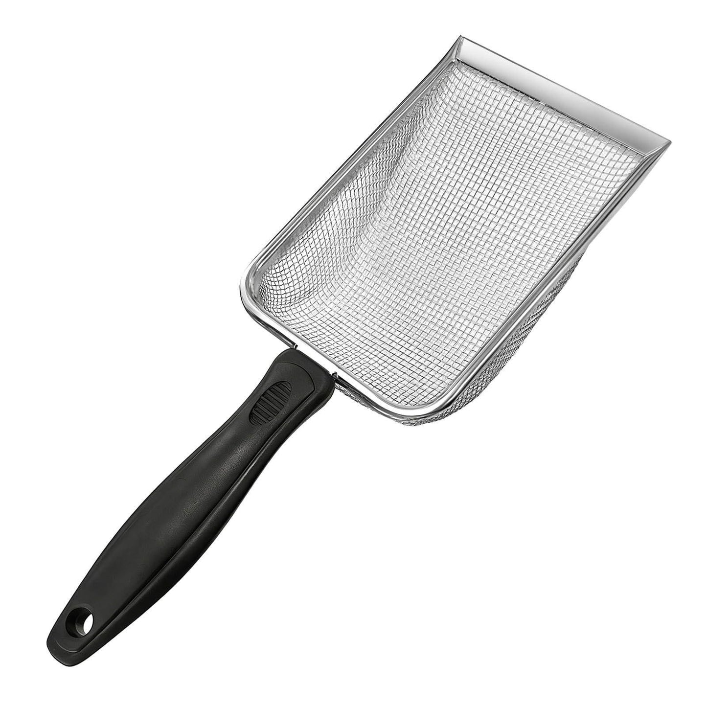 Stainless Steel Cat Litter Scoop Fine Mesh 2mm Sifter Heavy Duty Scooper Orange