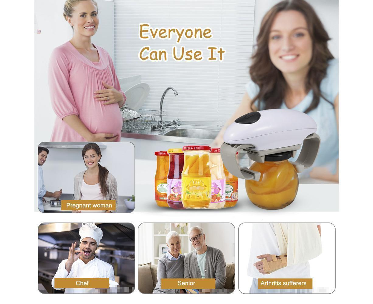 Electric Jar Opener One Touch Jar Opener white