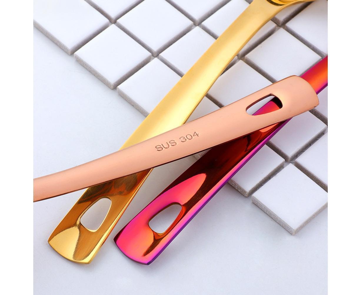 Stainless Steel Duck Mouth Oil Spoon Hanging Hot Pot Soup Ladle Scoop Tableware-Rose Gold