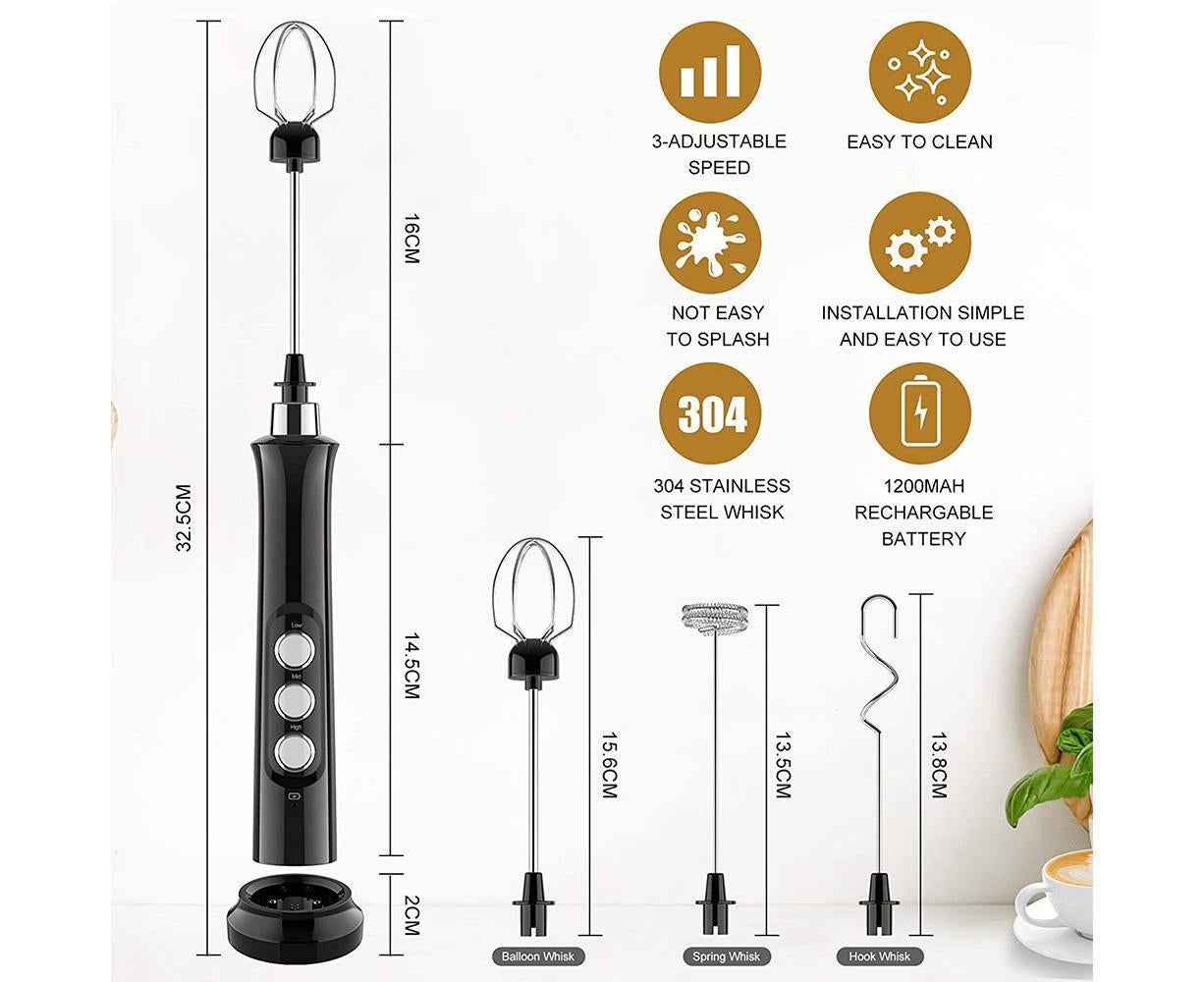 Milk Frother - Handheld Electric - USB Rechargeable
