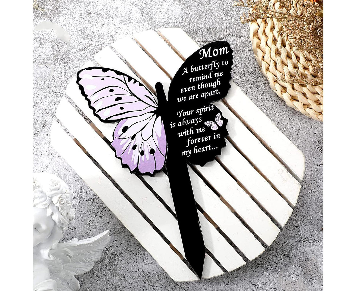 Cemetery Insert Beech Butterfly Stake - Pink