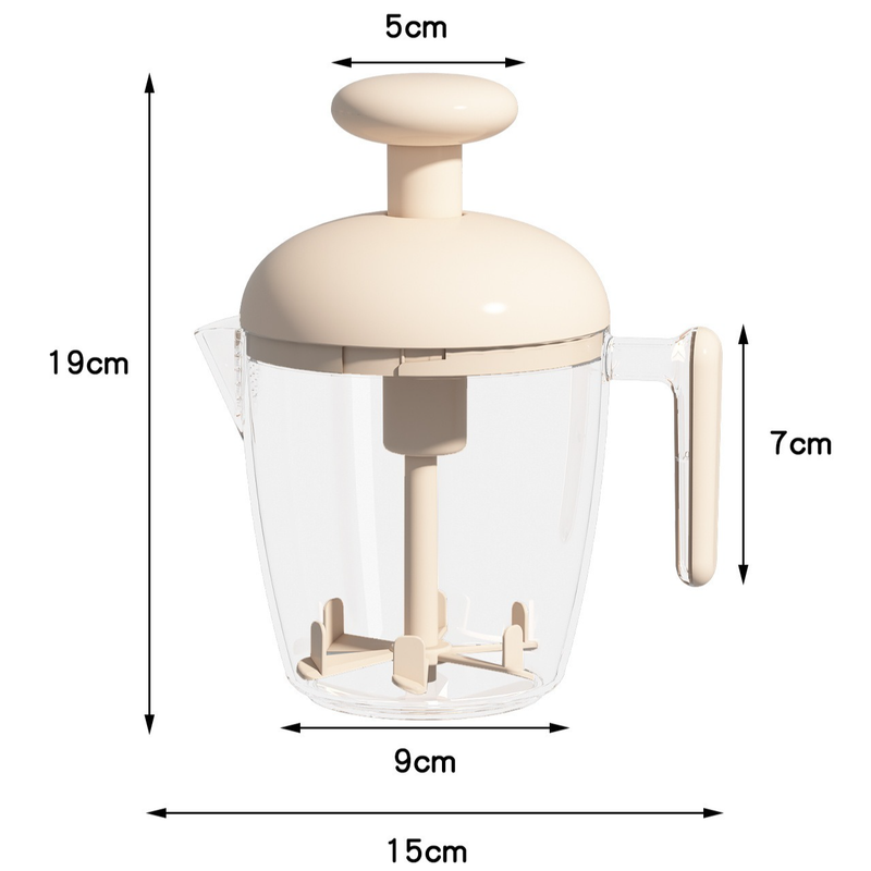 Semi-Auto Press Egg Mixer Cup, Large-Capacity Hand Whisk with Filter Spout for Baking, Whipping Cream, and Beating Eggs—Green