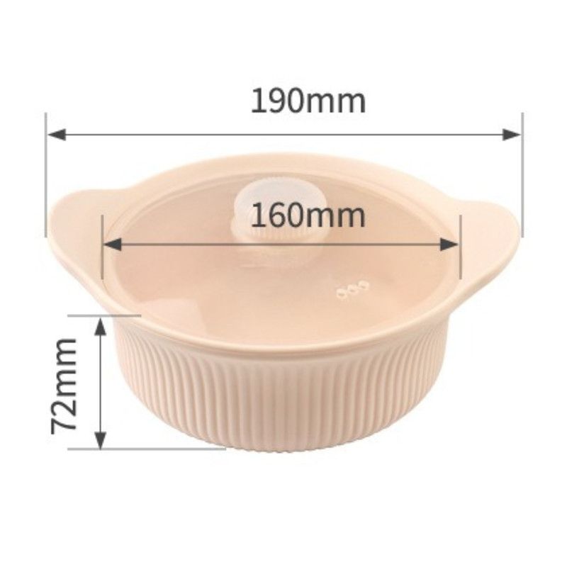 600 mL Food-Grade Silicone Steamer Pot, Single-Serving Cookware for Microwave & Air Fryer—Beige