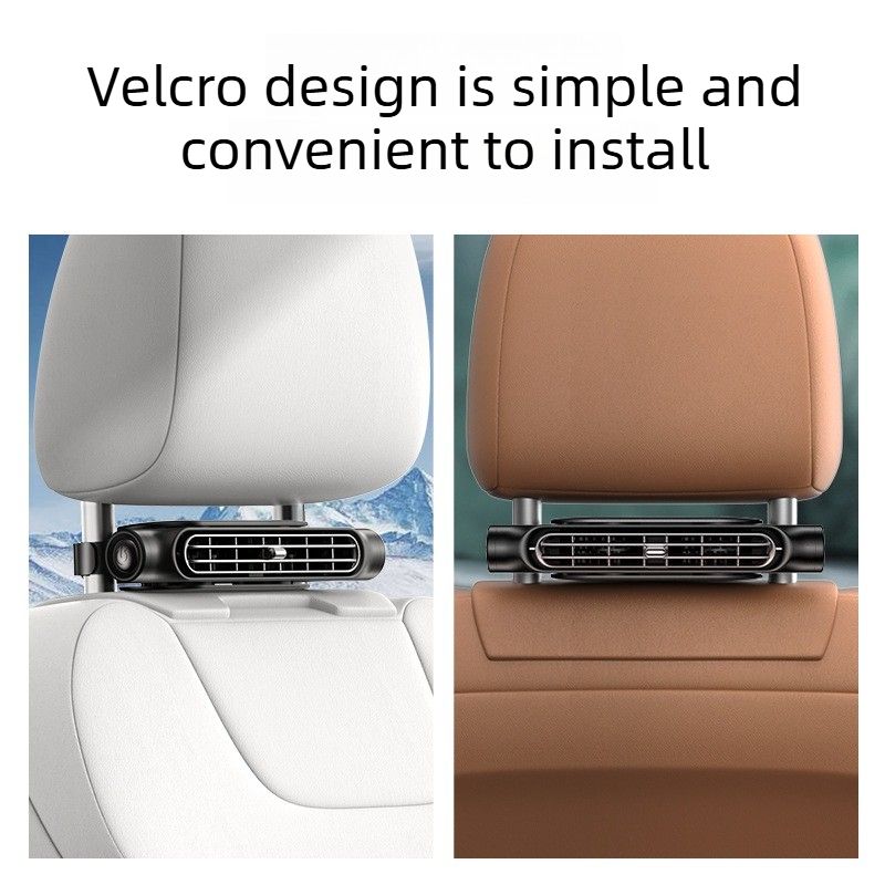 Car Seat Fan with 3000mAh Built-in Battery, Cordless & Plug-in Dual-Use-white