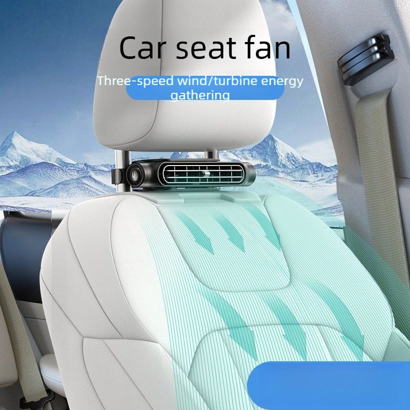 Car Seat Fan with USB Charging-black