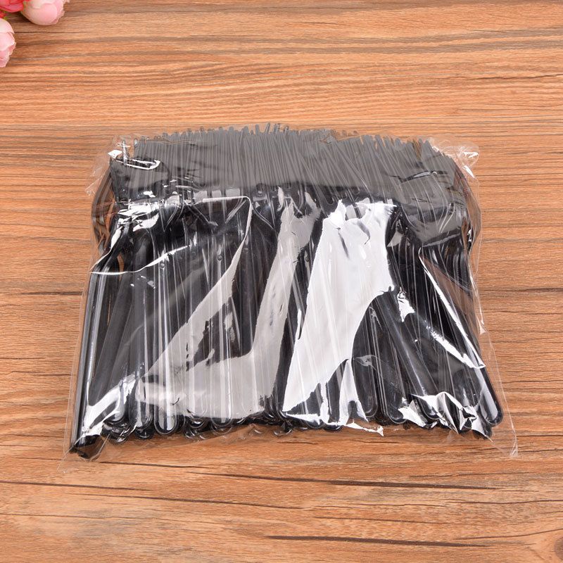 Disposable Plastic Forks 100 Pack, Heavy Duty Single Use Cutlery for Party Picnic Takeaway Catering-Black