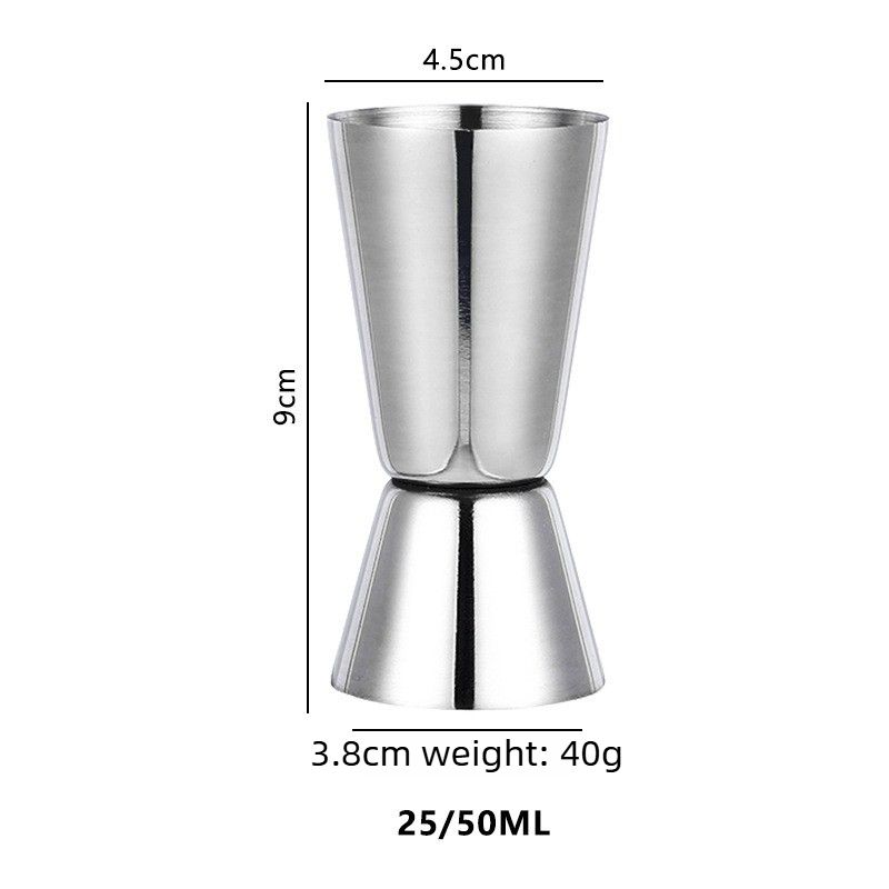 Dual‑Ended Cocktail Jigger 25ml /50ml, Stainless Steel Bar Measuring Cup for Home Bartending & Drink Mixing