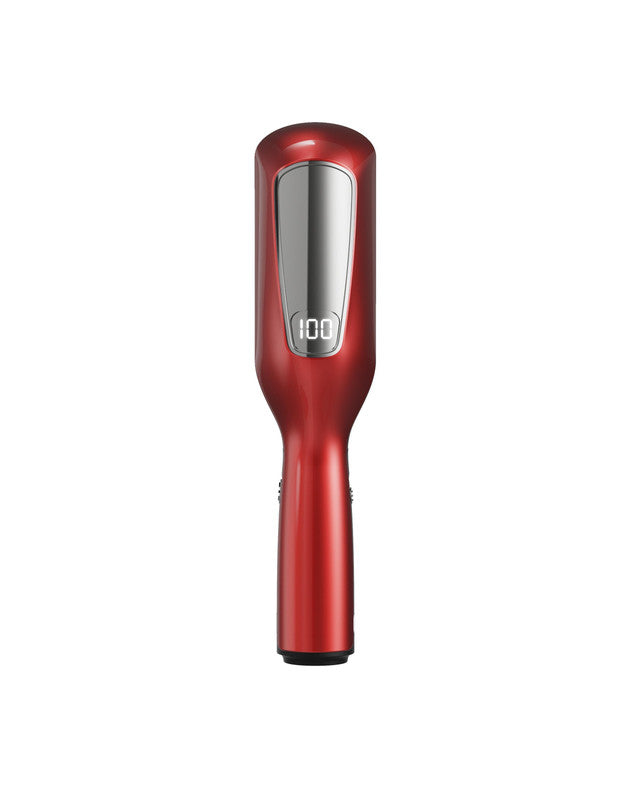 Red Automatic Split End Remover - Professional Hair Snips for Damaged Ends | Keep Your Length, Lose the Frizz | USB Rechargeable Cordless Hair Polisher for Women | Digital Battery Display