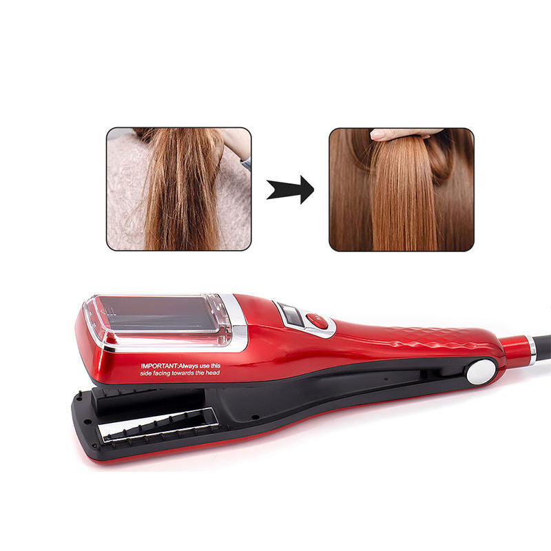 Silver Automatic Split End Remover & Hair Straightener Iron | Professional Snips for Damaged Hair Ends | Achieve Silky Smooth Hair without Losing Length | 2-in-1 Digital Hair Polisher Styler