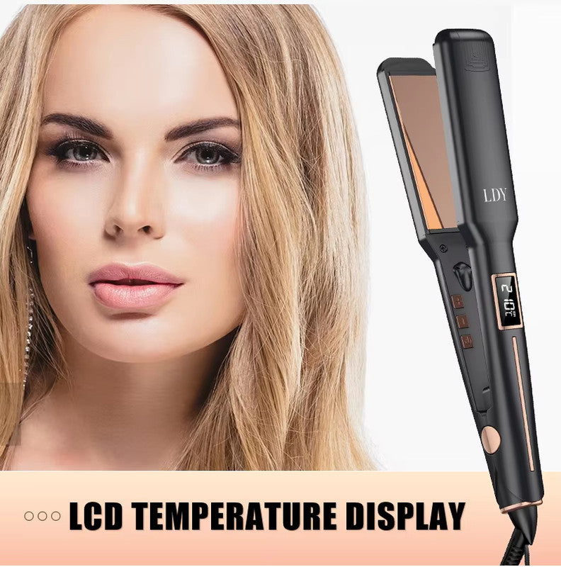 White Advanced Titanium Ion Flat Iron - Professional Hair Straightening & Curling Styler - Ventilated Plates for Steam Release - Instant Heat-up Salon Styling Tool with Auto Shut-Off