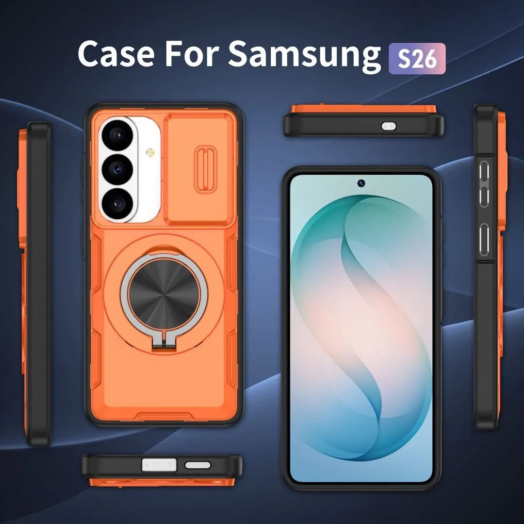 2-in-1 Magnetic Sliding Lens Case, Purple for Samsung S26