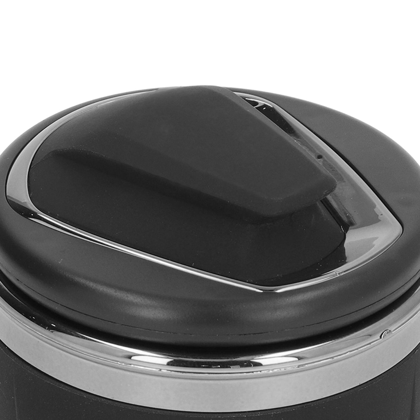 Car Ashtray LED Light with Lid Ceramic Liner Layered Flame Retardant Heat Insulation Smoke Extinguisher Gray