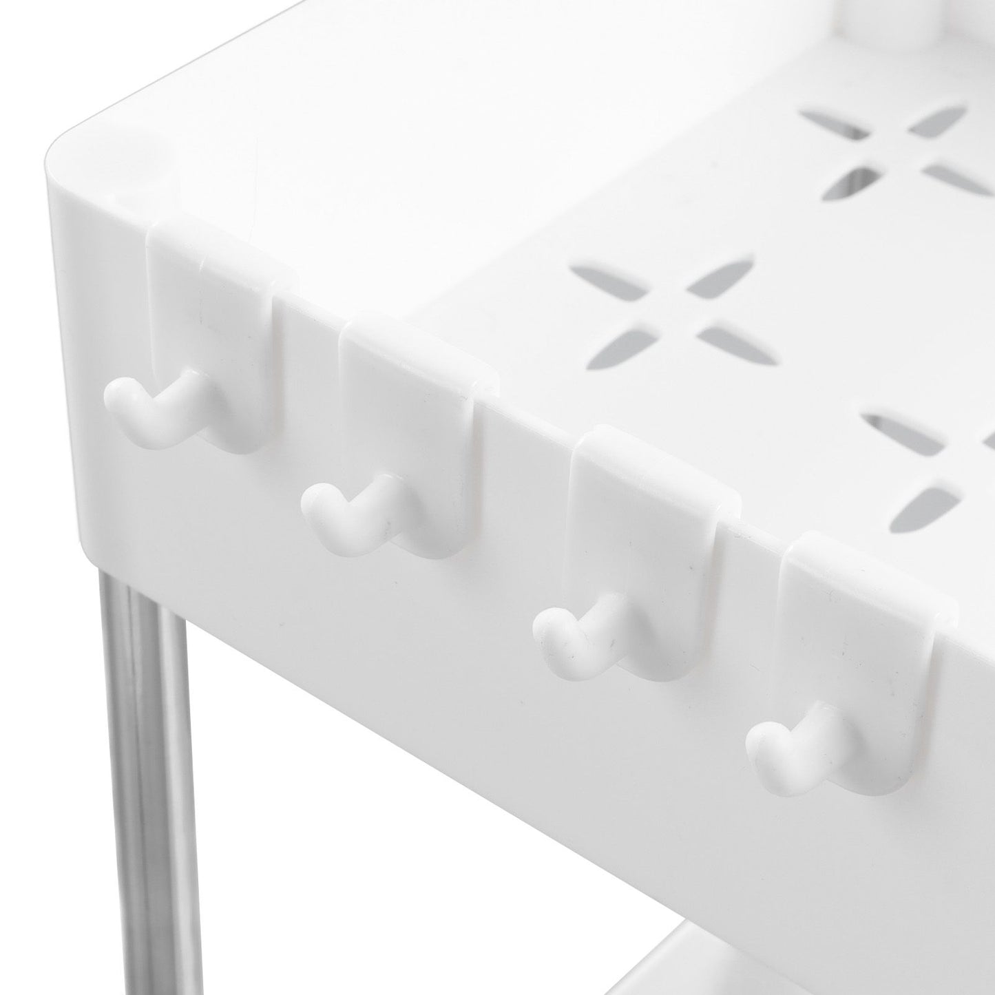 Slide Out Storage Baskets ABS Under Sink Organizer Cabinet Sliding Drawers for Kitchen Bathroom Cosmetic Storage White