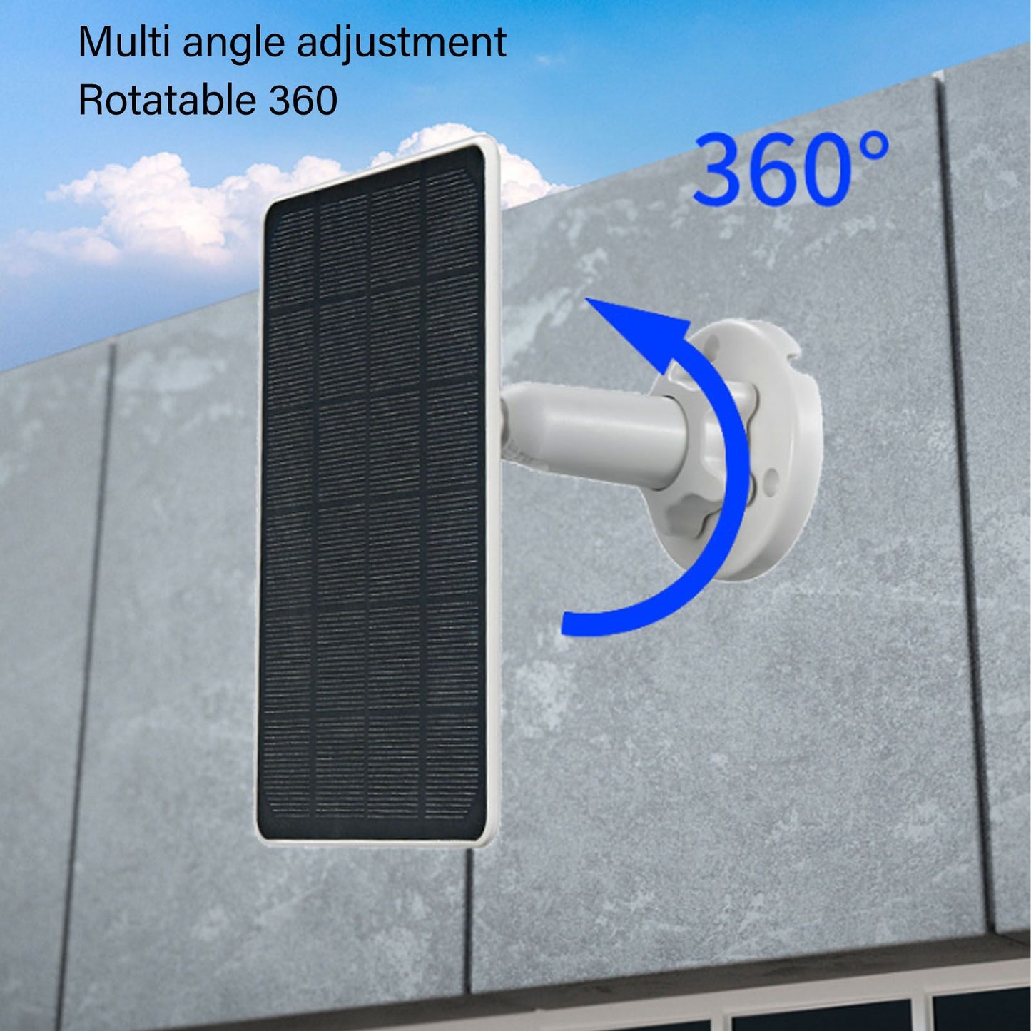 5W Solar Panel for Camera Waterproof High Efficiency Monocrystalline Silicon Outdoor Camera Solar Powered