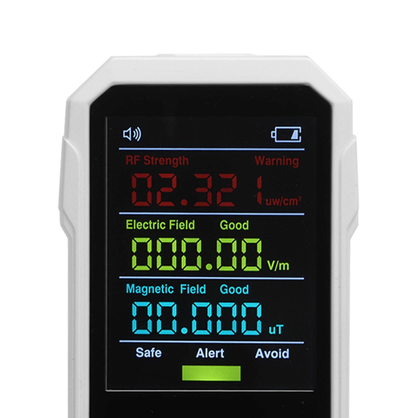 Radiation Detector RF Electric Magnetic Field Strength Detection Handheld Electromagnetic Radiation Meter White