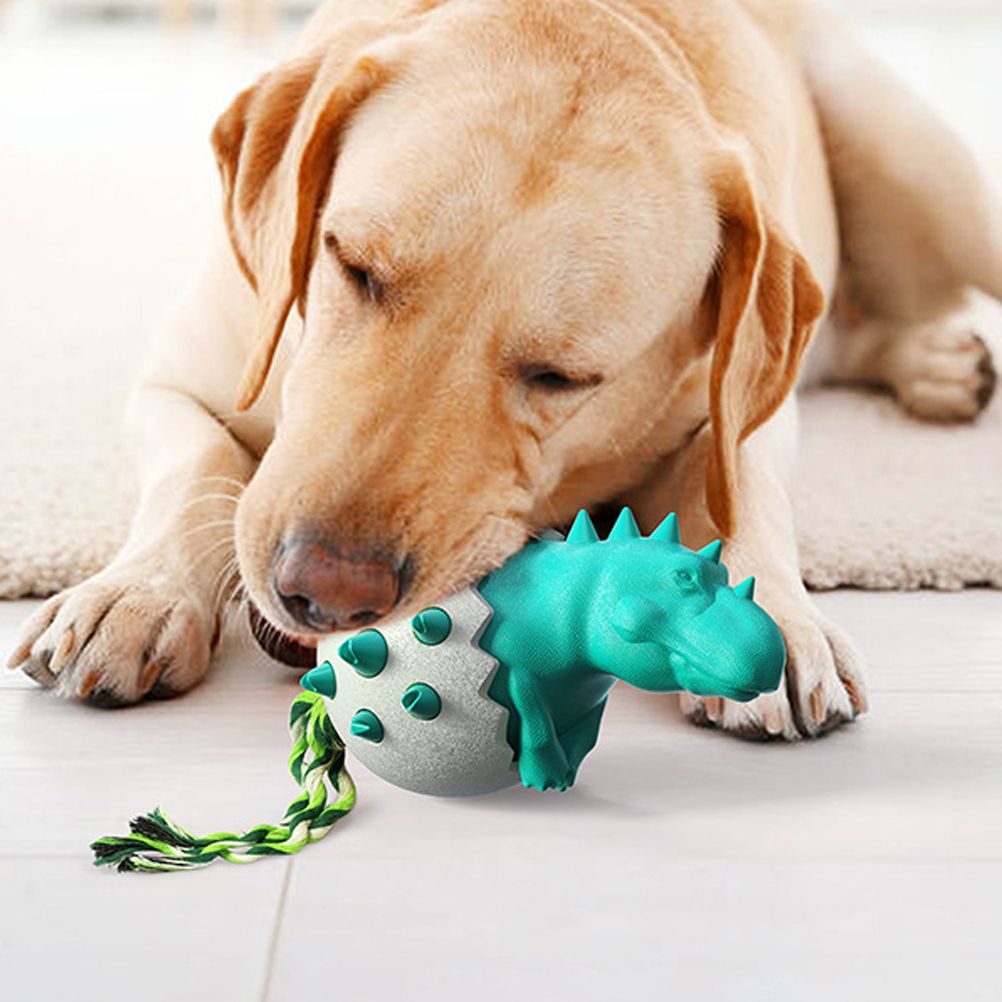 Funny Dinosaur Egg Dog Chew Pet Toys Durable Rubber Dog Toy Ideal for Puppy Dogs Clean Teeth and Prevent Dental Calculus