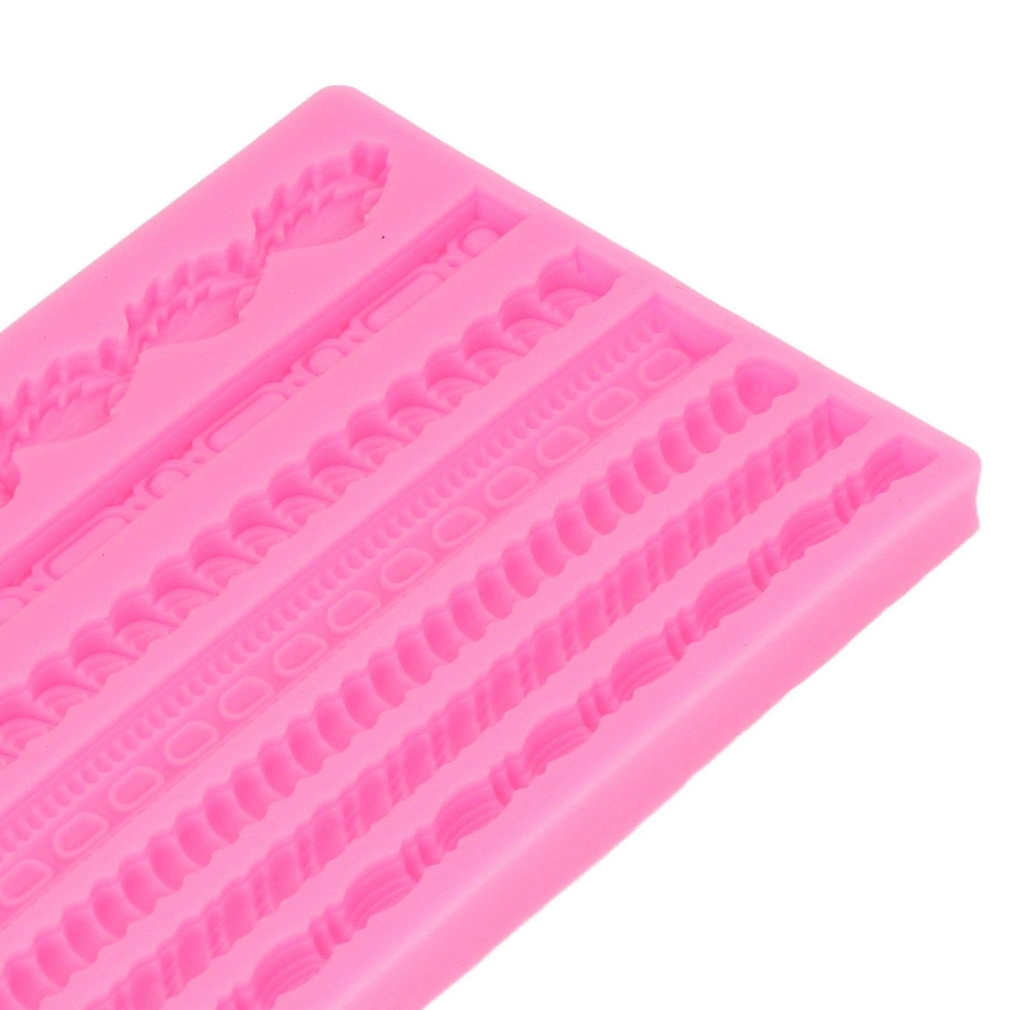 3D Pearl Knit Rope Silicone Mold Food Grade Reusable Cake Decorating Mould for Cakes Jellies Breads Desserts Pink