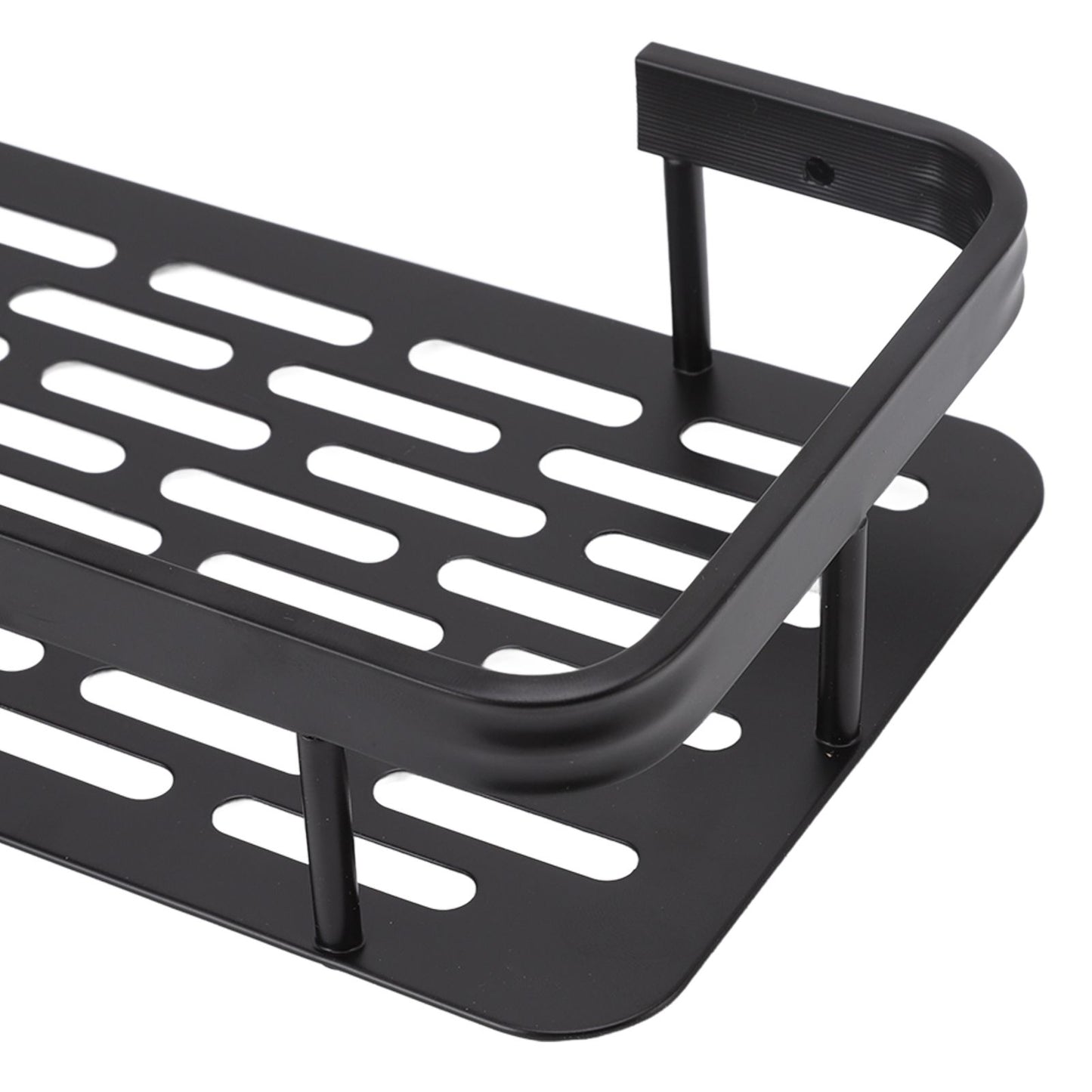 Shower Storage Rack 3 Layers Punch Free Rectangle Aluminum Shower Shelf Basket for Home Bathroom Black
