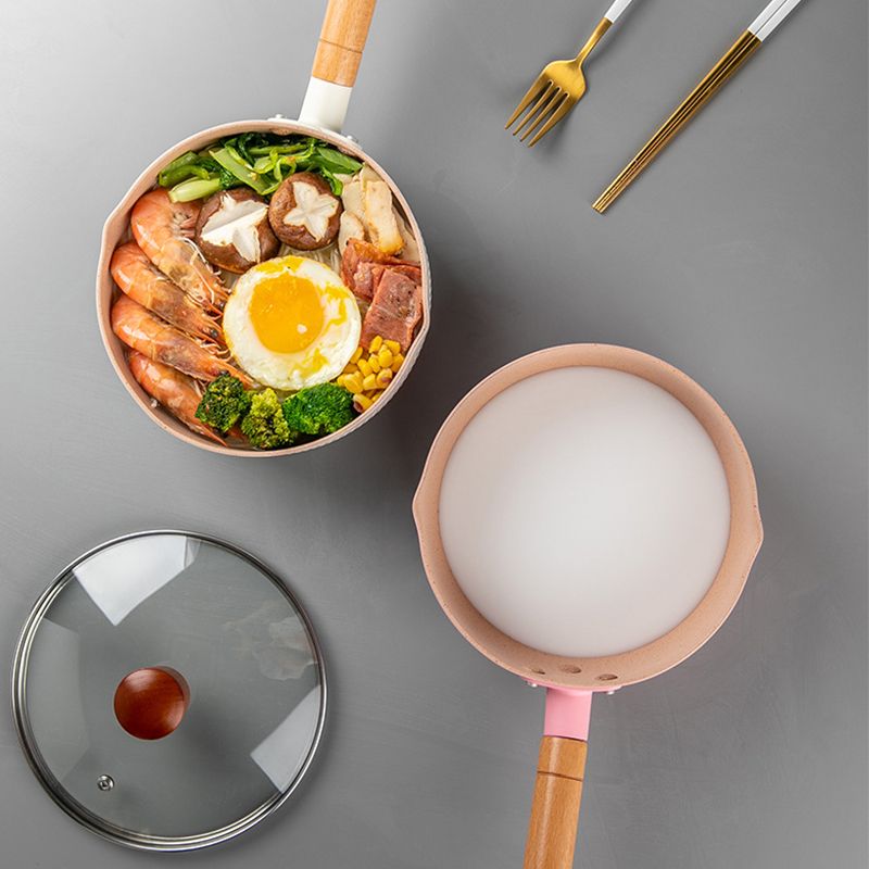 Japanese Style Saucepan Nonstick Milk Noodle Soup Sauce Pan Baby Food Cooking Pot White 20cm
