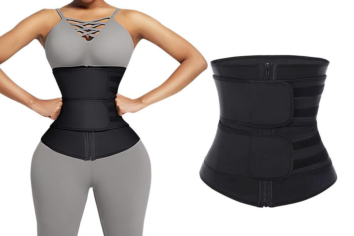 Sweat Waist Trainer for Women Sauna Sweat Belt Slim Body Shaper Corset - Black & M