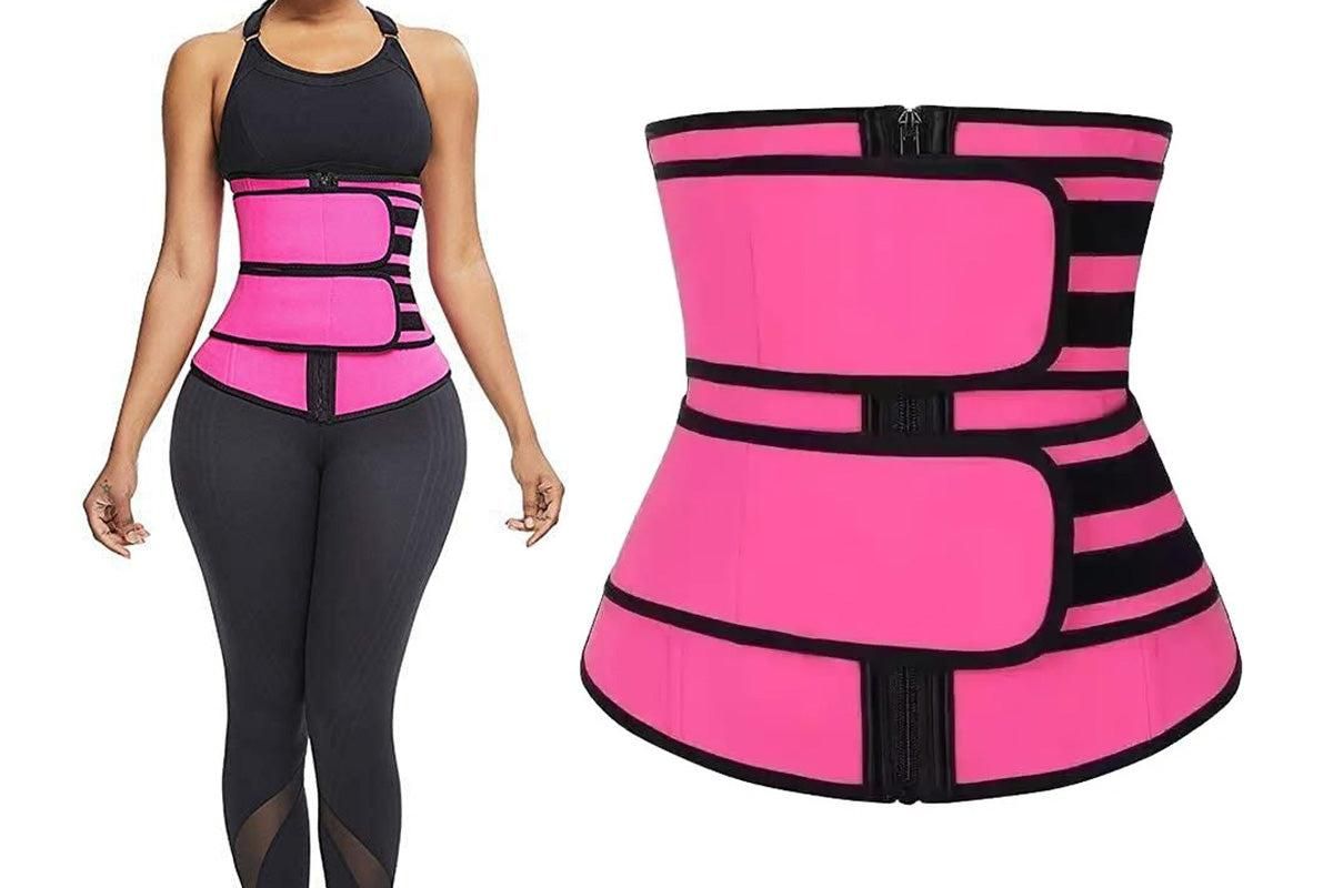 Sweat Waist Trainer for Women Sauna Sweat Belt Slim Body Shaper Corset - Grey & L