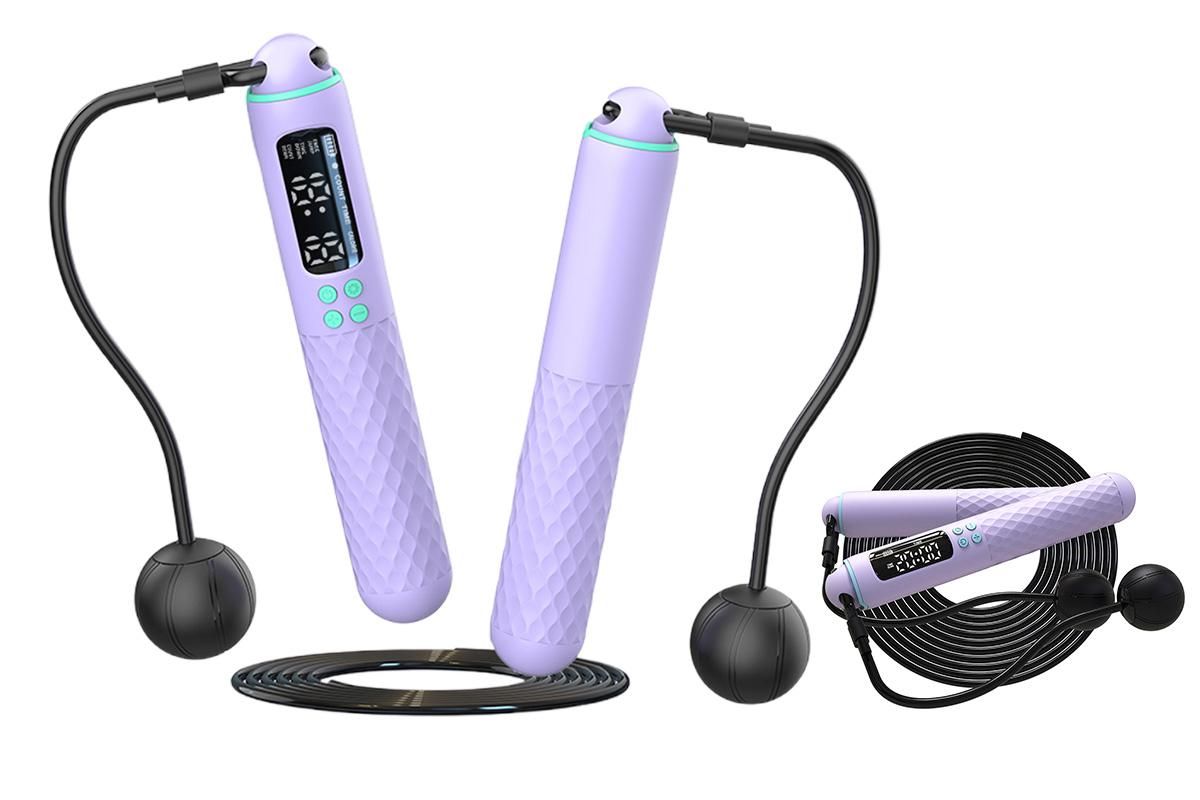 Smart Digital Jump Rope for Accurately Counts Jumps Sets Goals and Monitors Progress -Black