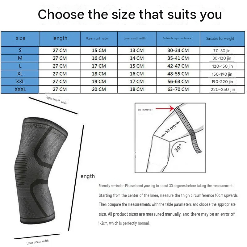 Sports Knee Support Pad Breathable Anti-Slip Compression Knee Sleeve for Running Cycling Gym Fitness Basketball - Red M