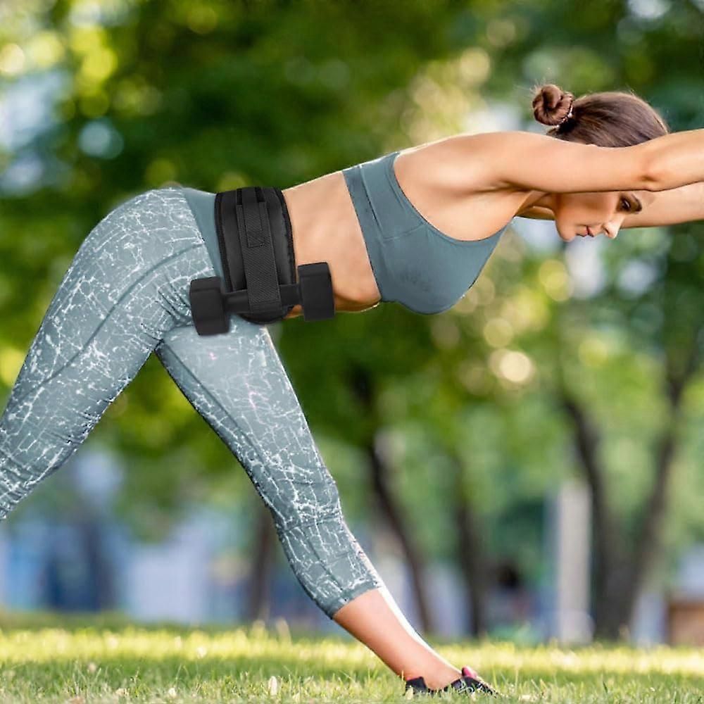 Hip Thrust Belt Booty Belt with Padded Strap for Weightlifting Glute Training Dumbbells Black