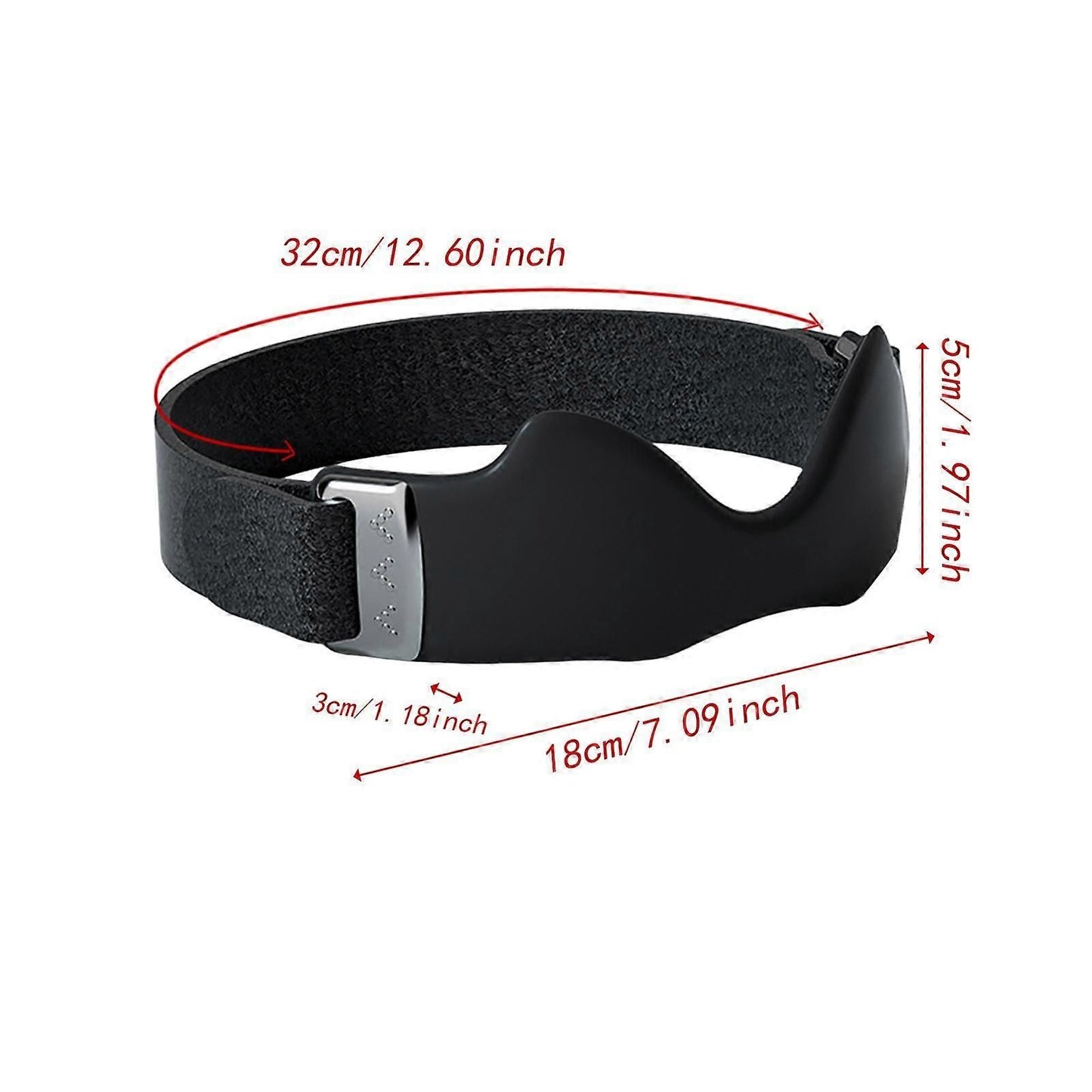 3D Silicone Patellar Support Strap Sports Knee Belt Shock Absorption Fitness - Black