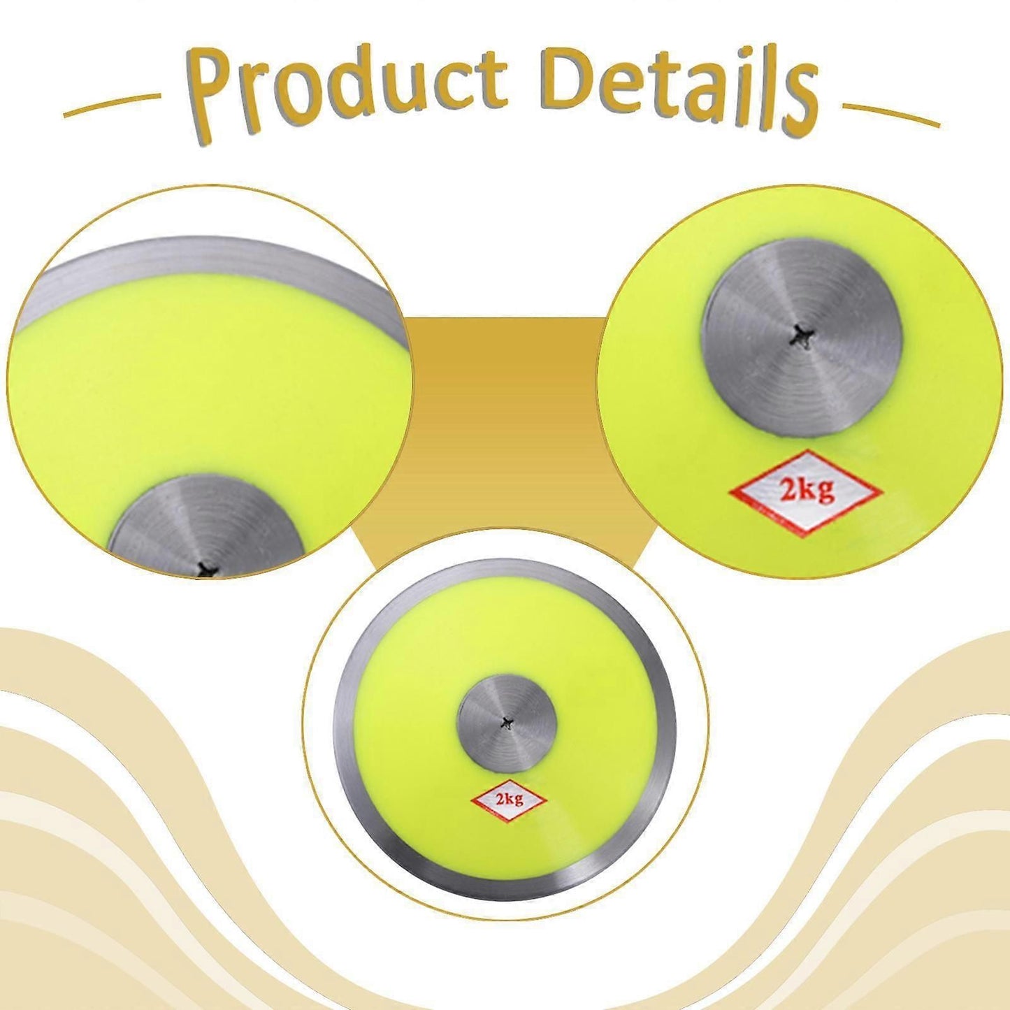 2kg Nylon Track and Field Equipment for Beginners, Throwing Sports Training - Yellow