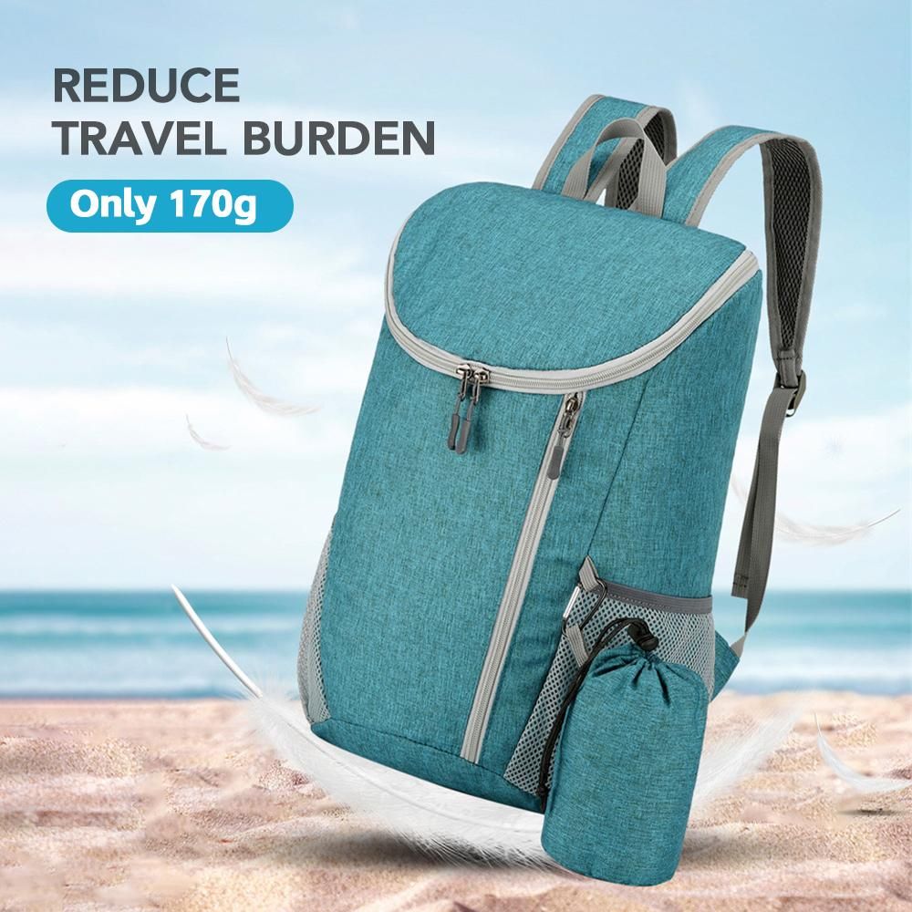 Large Capacity Foldable Lightweight Water-Resistant Sports Outdoor Gym Backpack (Light Grey)