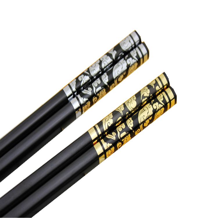 Chuangjian Alloy Dragon Pattern Chopsticks Custom Logo H028 black chrome silver dragon