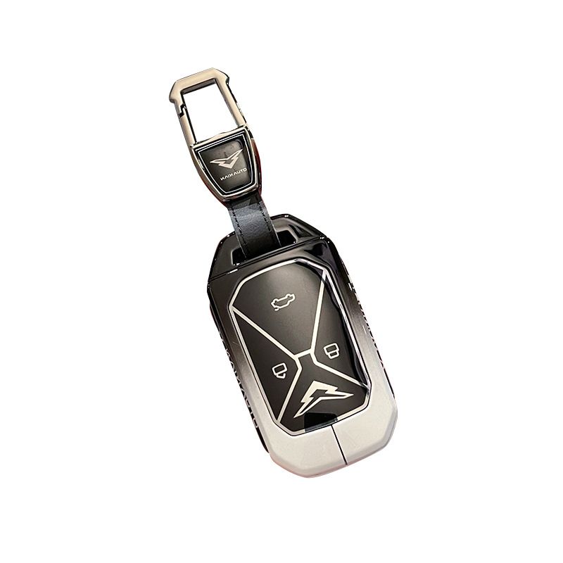 Kaiyi Kunlun Key Case Fragrant Car Island Zinc Alloy Standard Type a gradient black and white single bag + metal buckle