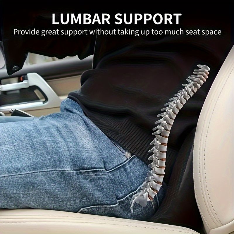 Premium Memory Foam Car Seat Cushion with Lumbar Support – Ergonomic Design for Enhanced Driving Comfort, Breathable Mesh Cover, Washable and Durable (Black)