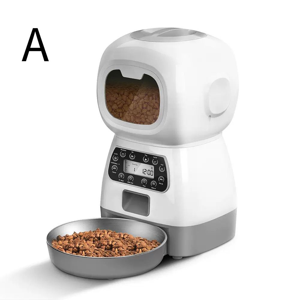 Smart Pet Automatic Feeder with 3.5L Capacity, Timed Portion Control, WiFi Remote Control, Voice Call Feature, Dual Power Supply for Cats and Small Dogs, Ideal for Indoor Use While You Are Away (B(WiFi ))