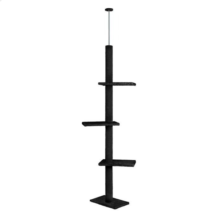 CARLA HOME Floor to Ceiling Cat Tree Tower with Adjustable Height 230-286cm for Indoor Cats (Black)