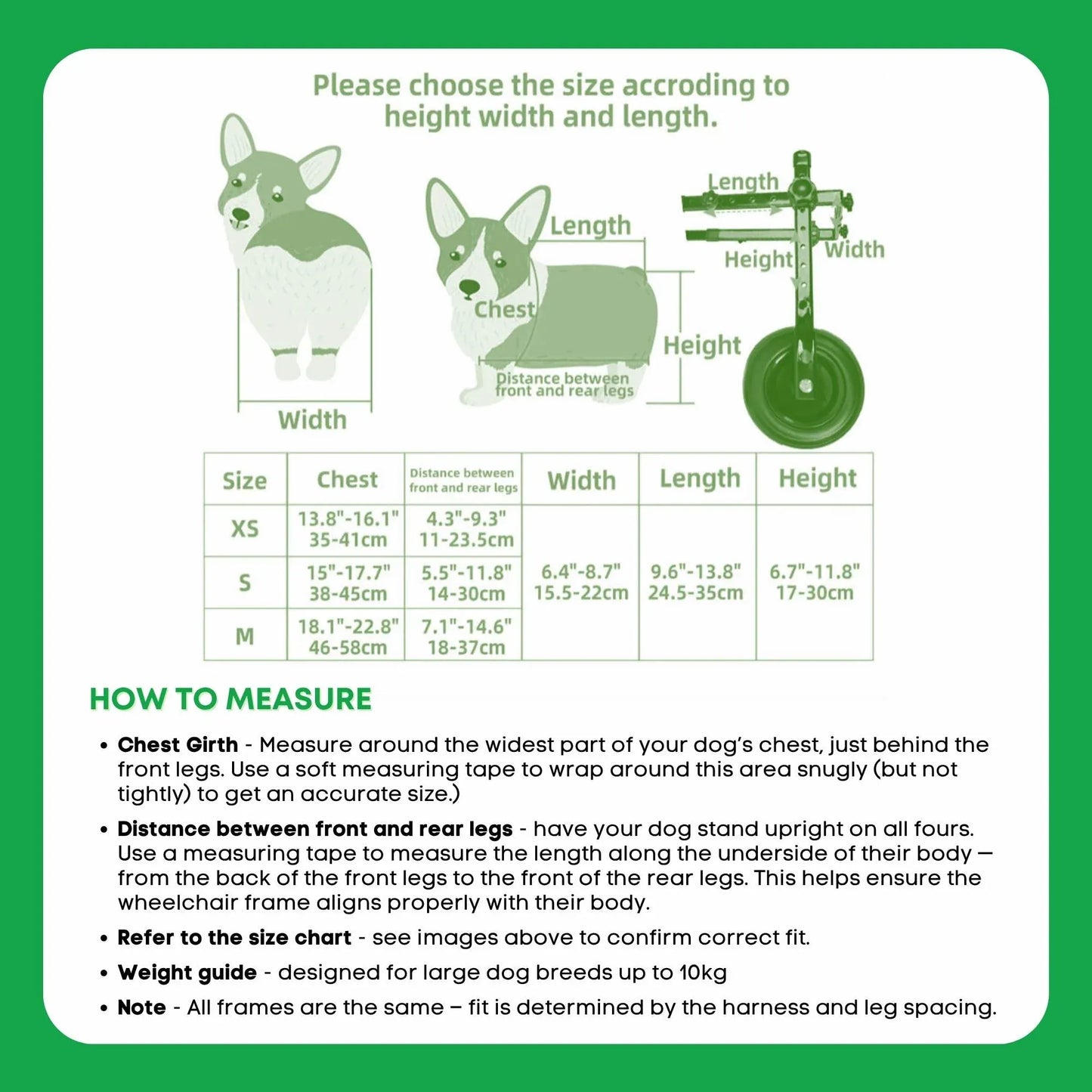 Rooster Farms Replacement Harness for Dog Wheelchair XS - Little Dogs Up to 10Kg