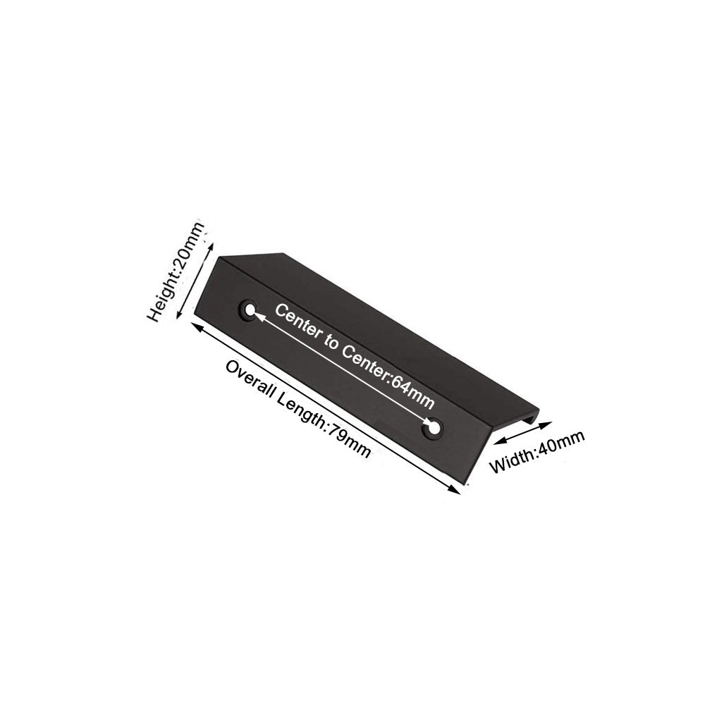 Aluminum Kitchen Cabinet Bar Handles Drawer Handle Pull black hole to hole 64mm