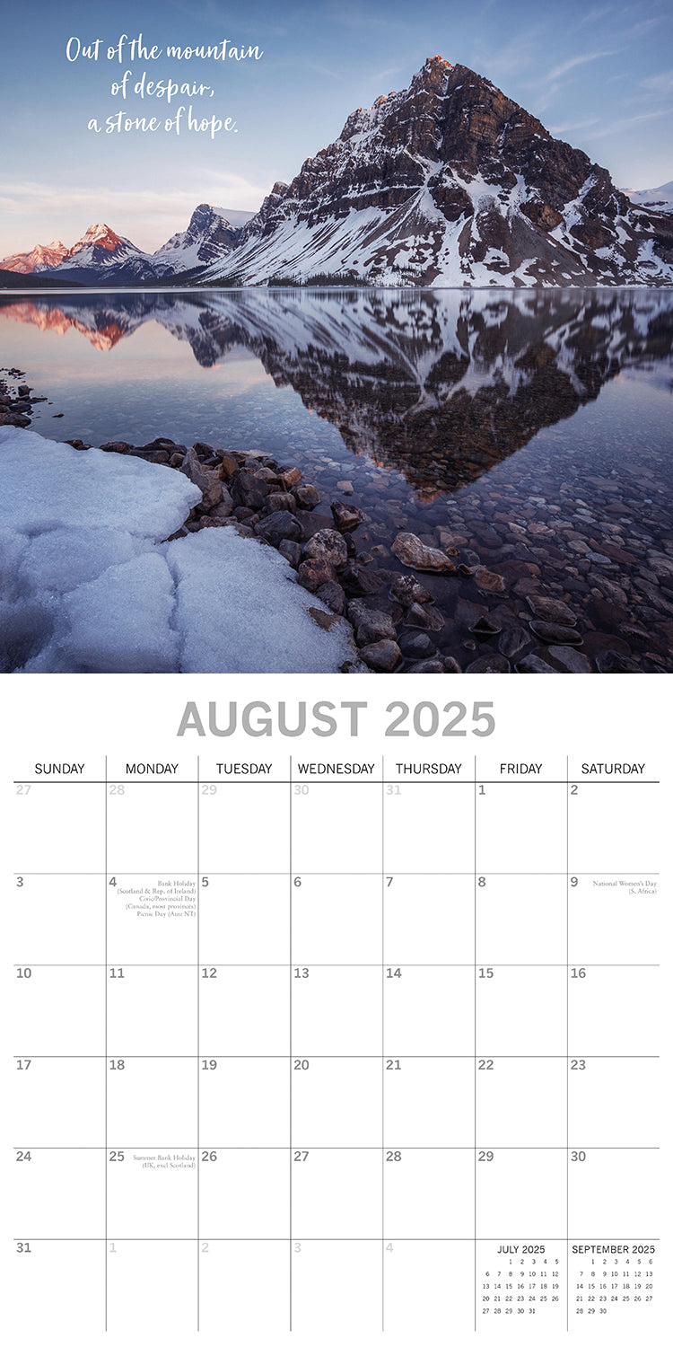 Inspiration - 2025 Square Wall Calendar 16 Months New Year Premium Planner Gift