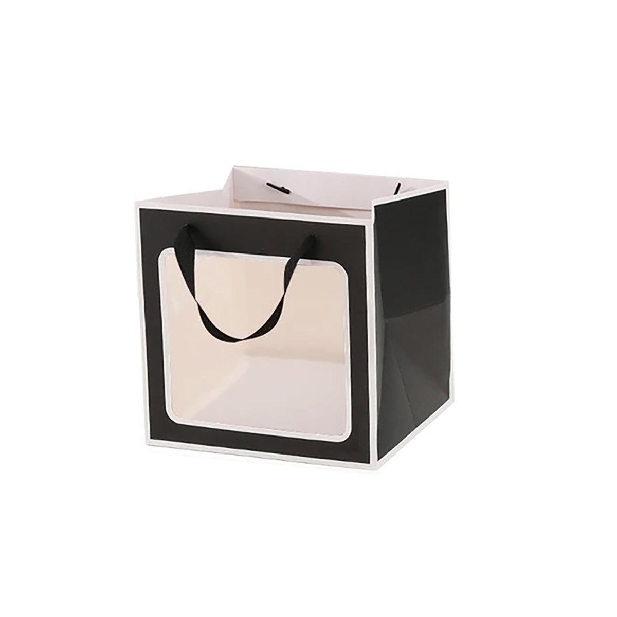 20PCS Open Window for Flower Doll Wedding Gift Transparent Square Packaging Bag - Pink 15-15-15cm
