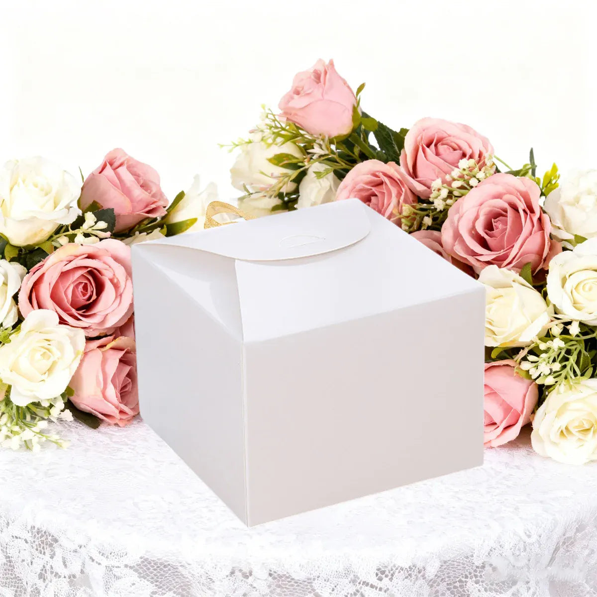 100PCS Kraft Paper Pastry Boxes Square Cake Boxes for Dessert and Bakery Packaging - L
