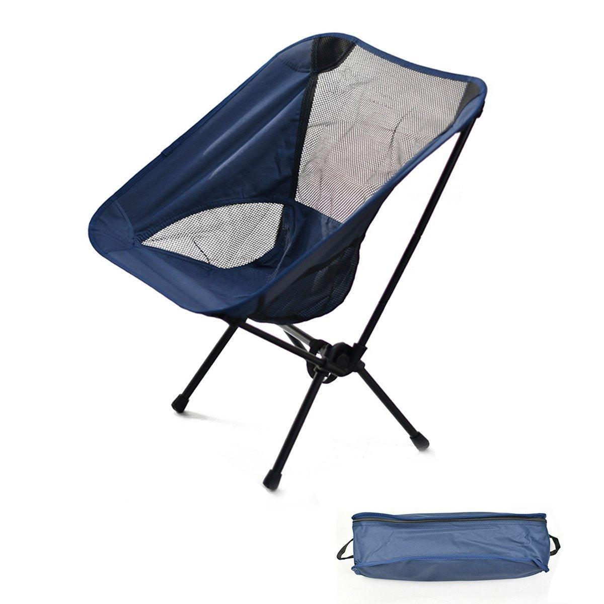 Outdoor Portable Lightweight Folding Camping Chair High Back Fishing Chair - Black