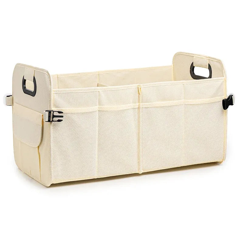 Car Organiser Boot Storage Box Foldable Trunk Organizer for Vehicle Storage - Beige